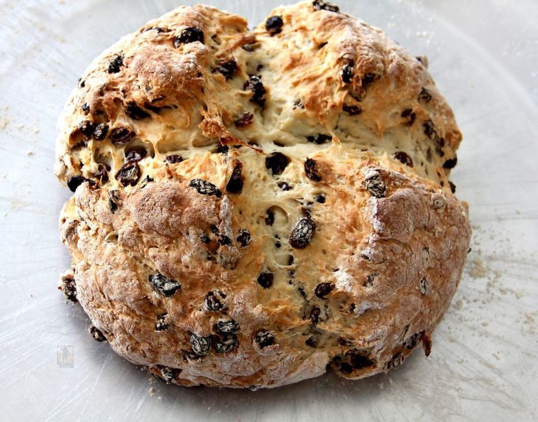 Irish Soda Bread with Whiskey Soaked Raisins