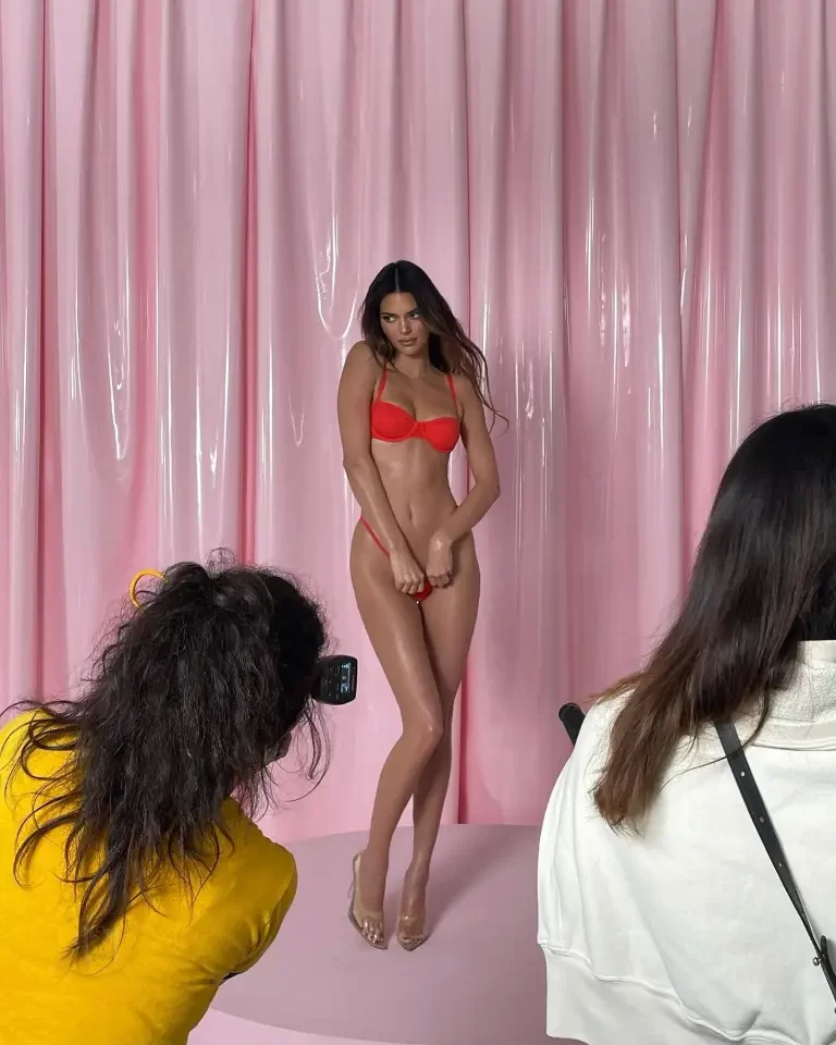 Kendall Jenner Shows Off Red Micro Thong